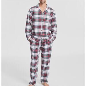 Macys Pajama Set Mens 1XB Stewart Plaid Holiday Festive Lounge Sleep Comfy Cozy